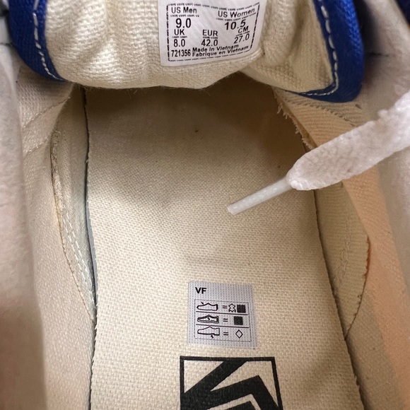 Vans Old School Low Velcro Checkerboard Blue Yellow - Picture 4 of 8